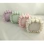 Fashion Designer Personalized Adorable Luxury Cosmetic Bag Ruffle Small Make Up Bags Gingham Plaid Cosmetic Pouches