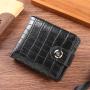 New wallet men's short money wallet male youth multi-card slot retro crocodile pattern fashion horizontal soft leather wallet