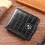 New wallet men's short money wallet male youth multi-card slot retro crocodile pattern fashion horizontal soft leather wallet