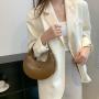 Customized Logo Half Round Hobo Sac A Main Vegan Leather Bags Shoulder Bag Hand Bags For Women
