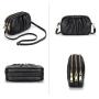 Genuine leather women's crossbody bag new wrinkled bag soft leather three-layer zippered shoulder bag