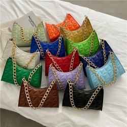 Hot Sale Pu Leather Womens Handbags Shoulder Bags Summer 2024 New Chain Small Square Bag Handheld One Shoulder Underarm Bag