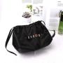 Hot Sale Black Round Bottom Satin Drawstring Cosmetic Boxs Gift Storage Pouch Custom Satin Silk Dust Hair Bag