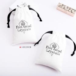 White Cosmetic Dust Drawstring Bag Wedding Favor Gift Jewelry Cotton Bags With Logo Custom Boushed Canvas Drawstring Bag