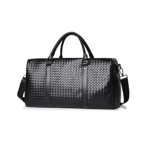 custom logo pu leather travel bag luxury woven men overnight gym bag duffel bag sac de voyage homme