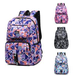 New Colorful Lightweight Printed Students Backpack Teens Girls Boys School Bag Waterproof Oxford Bookbag