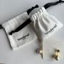 Custom Logo Printed Drawstring Cotton Canvas Jewelry Bag Small Canvas Gift Jewelry Pouch