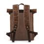 Factory high quality waxed canvas Retro Leather roll top rucksack casual computer bag travel school laptop backpacks for men
