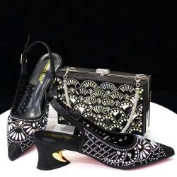 New Style Wedding Italian Shoes And Bag Set Women Shoes And Matching Bag Set High Quality Pu Shoes