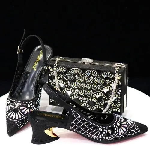 New Style Wedding Italian Shoes And Bag Set Women Shoes And Matching Bag Set High Quality Pu Shoes