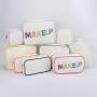 Personalized Eco Friendly Reusable Women Ladies Washable Nature Thick Cotton Organizer Zipper Pouch Canvas Cosmetic Bag