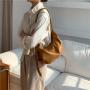 New Design Women Messenger Bag Simple Wrinkled Edges PU Leather Half Moon Crossbody Bag Large Fashion Leisure Lady Shoulder Bag