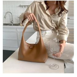 NEW Trendy Autumn&Winter Brown Tan Shoulder bags big women handbags ladies fashion shoulder purse vegan leather bags wholesale