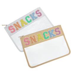 Stock 14 Different Colors DIY Snack Letters Organizer Transparent Travel Zipper Pouch Portable Weatherproof Clear Makeup Case