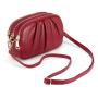 Genuine leather women's crossbody bag new wrinkled bag soft leather three-layer zippered shoulder bag