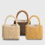 Summer Designer Women Handbags Wooden Bead Purse Ladies Casual Shoulder Crossbody Handbags Bucket Clutch Bag Wholesale