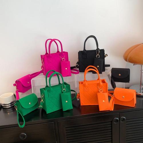 Factory Wholesale Fashion Designer Womens Bags Popular Felt Three Piece Set Tote Bags Women Handbags Ladies Single Shoulder Bag