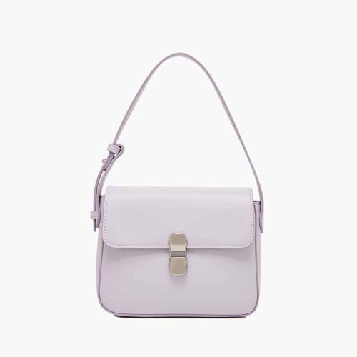 2024 New Fresh Handbags Solid Color Shoulder Bag Smooth Texture Vegan Leather Luxury Bags Simple Portable Square Shoulder Bag