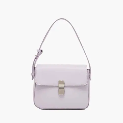 2024 New Fresh Handbags Solid Color Shoulder Bag Smooth Texture Vegan Leather Luxury Bags Simple Portable Square Shoulder Bag