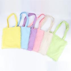 New Designer Colorful Eco Friendly Women Grocery Reusable Cotton Shopping Bag Custom Tassel Zipper Tote Bag Canvas Shop Bag