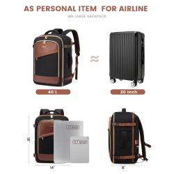 LOVEVOOK Carryon Flight Approved Travel Backpack with 17inch Laptop Compartment Large Weekender Backpack with 3 Packing Cubes