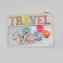 Keymay Custom Embroidery Glitter Chenille Letter Patches Transparent Pvc Clear Pouch Big Capacity Clear Pencil Case for Girl