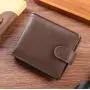 Men's PU leather horizontal wallet,credit card holder, large capacity, multiple card slots, with zipper, change pocket