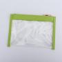 Deboss Logo PU & Clear Vinyl Portable Women Wedding Zipper Flat Pouch Transparent Travel Makeup Bag Evening Ladies Clutch Bag