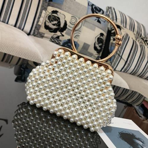 Popular bridal wedding handbags for women luxury handwoven embroidered evening dress bag evening bags pearl handbag