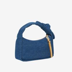 Custom Women's Handbag Trending Fabric Copy Denim Jean Pu Leather Underarm Unique Luxury Bags