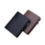 Short men's thick zippered multi slot leather clip