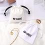 High Quality Polyester Cotton Key Jewelry Storage Packing Bag Reusable Drawstring Custom Logo Printing Gift Canvas Pouch