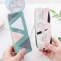Classic School Student Large Capacity Zipper Pencil Bag Pouch Stationery Supplies Canvas Geometry Pattern Pencil Bag