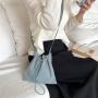 Fashion small Nylon Cross body bag women Drawstring fold soft mini Shoulder bag for mobile phone bags crossbody