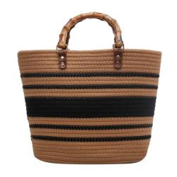 ZWY092 Summer Beach Cotton Cord Weaving Girls Tote Bag New Wholesale Travel Fashion Large Tote Bag Practical Work Picnic Bag