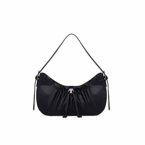 High Quality PU Leather Ladies Women Handbags Custom Logo Bags Fashion Pleated Underarm Bags For Women