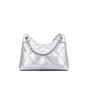 2024 Quilted Tote Bag for Women Metallic Patent PU Leather Chain Underarm Purse Luxury Designer Trending Ladies Shoulder Bags