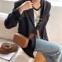Factory Wholesale Black Hard Square Bag Pouch Decorative Ribbon Messenger Woman Simple Hobo Bag Lady Crossbody Shoulder Bag