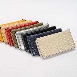 High Quality Crocodile Pattern Long Wallet New alligator long purse women multi-slot zipper PU Coin Purse wallet