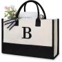 Customized logo and carrying gift for spot canvas tote bag large capacity shopping bag personalized design Letter Tote Packaging