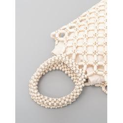 Wooden bead handmade woven women's bag with niche design handbag