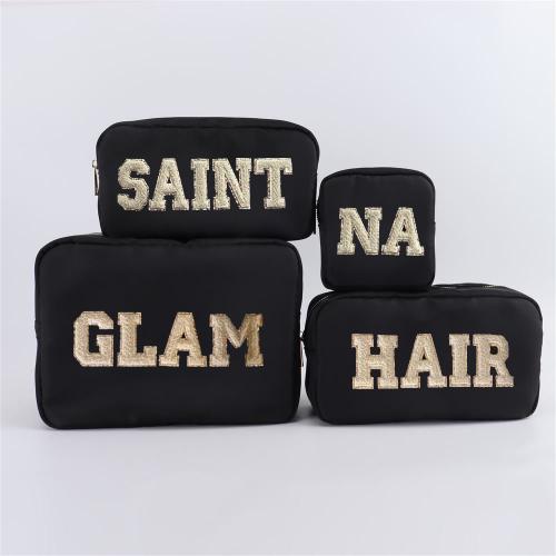 Keymay Custom Gifts Cosmetic Bag Cases Travel Toiletry Zipper Pouch Waterproof Colour Nylon Makeup Bag