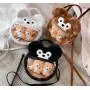 new arrival plush ita bag with clear window transparent Ita bag custom fur animal Ita bag