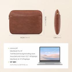 LOVEVOOK Waterproof Protective PU Leather Computer Sleeve Case Compatible with MacBook Air/Pro 13 in Notebook Laptop Sleeve Bag