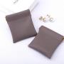 8*8 Cm Custom Logo Pu Leather Jewelry Pouch Cosmetic Mini Watch Ring Packaging Bag Storage Gift Leather Pouch