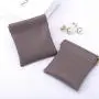 8*8 Cm Custom Logo Pu Leather Jewelry Pouch Cosmetic Mini Watch Ring Packaging Bag Storage Gift Leather Pouch