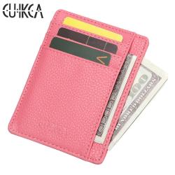 CUIKCA New Credit Card & ID Holders PU Leather Slim Women Wallet Zipper Coin Purse License Card Case Card & ID Holders