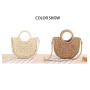 ZWY326 Daily Beach Vacation Girls Knitting Bag New Fashion Half Round Straw Bag Wholesale Eco-friendly Crossbody Shoulder Bag