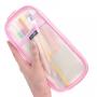 Gelory Zipper Pencil Case Stationary Organizer Makeup Bag Simple Custom Transparent Mesh Pencil Pouch for travel office