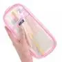 Gelory Zipper Pencil Case Stationary Organizer Makeup Bag Simple Custom Transparent Mesh Pencil Pouch for travel office